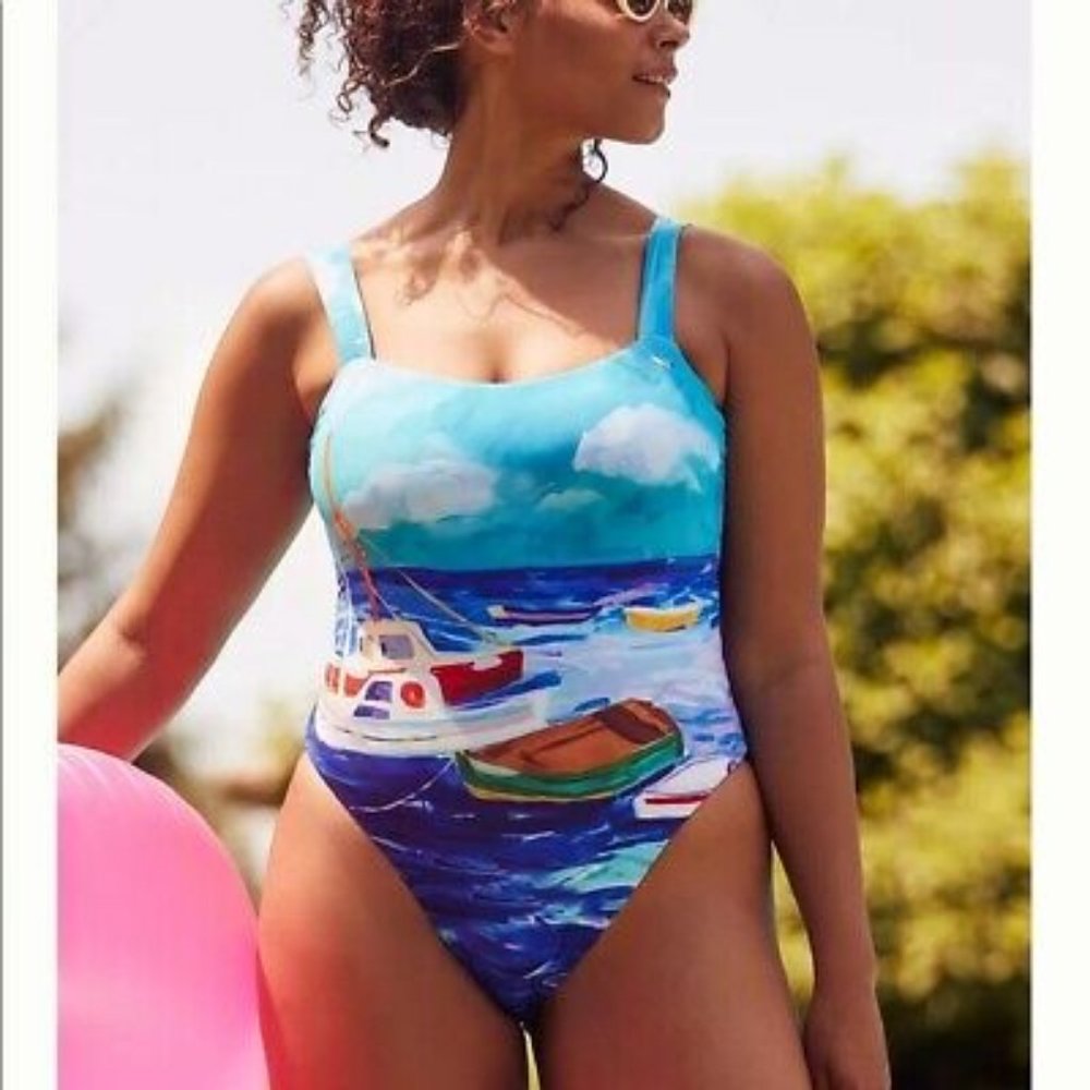 ANTHROPOLOGIE MARVE CHASE ONE PIECE SWIMSUIT! SIZE L ! NEW!